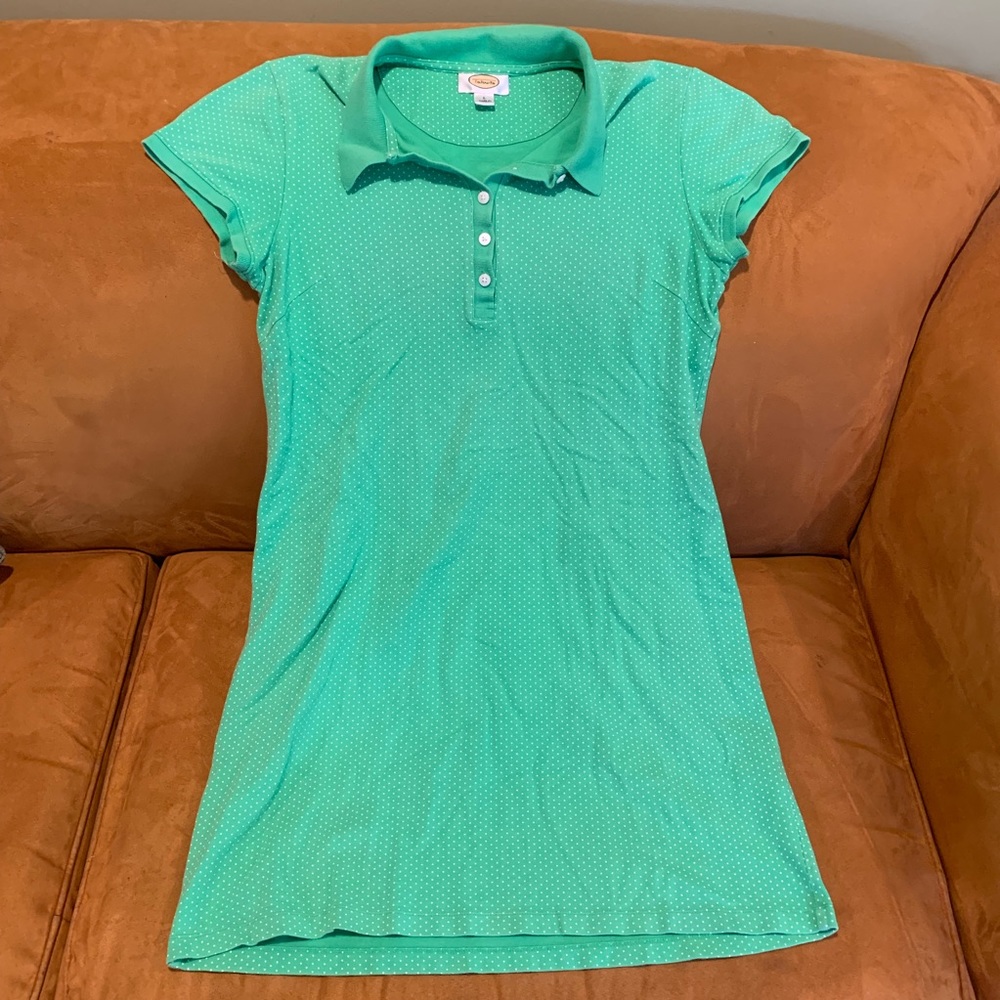 Talbots Green Tennis Dress Polka Dot